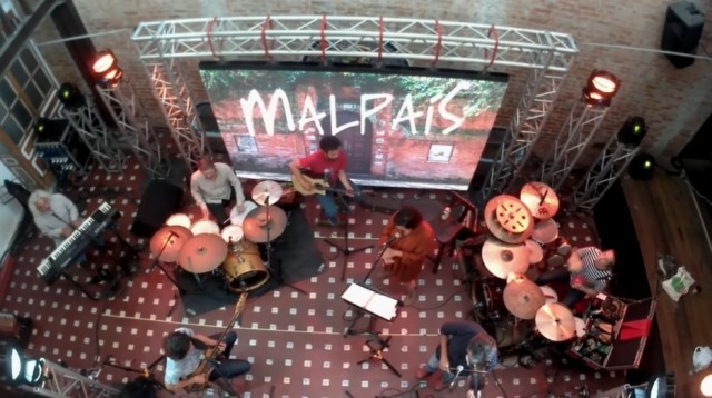 Imagen aérea del concierto virtual que ofreció la banda Malpaís en el Festival Amón Cultural 2021.