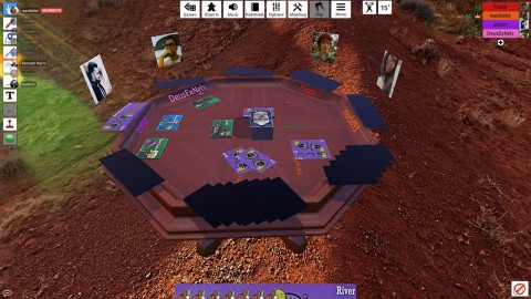 Captura de pantalla de una sesión del juego Snake Oil en el Desierto