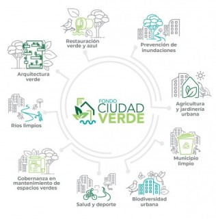 Infografía sobre los temas que apoyará el Fondo Ciudad Verde