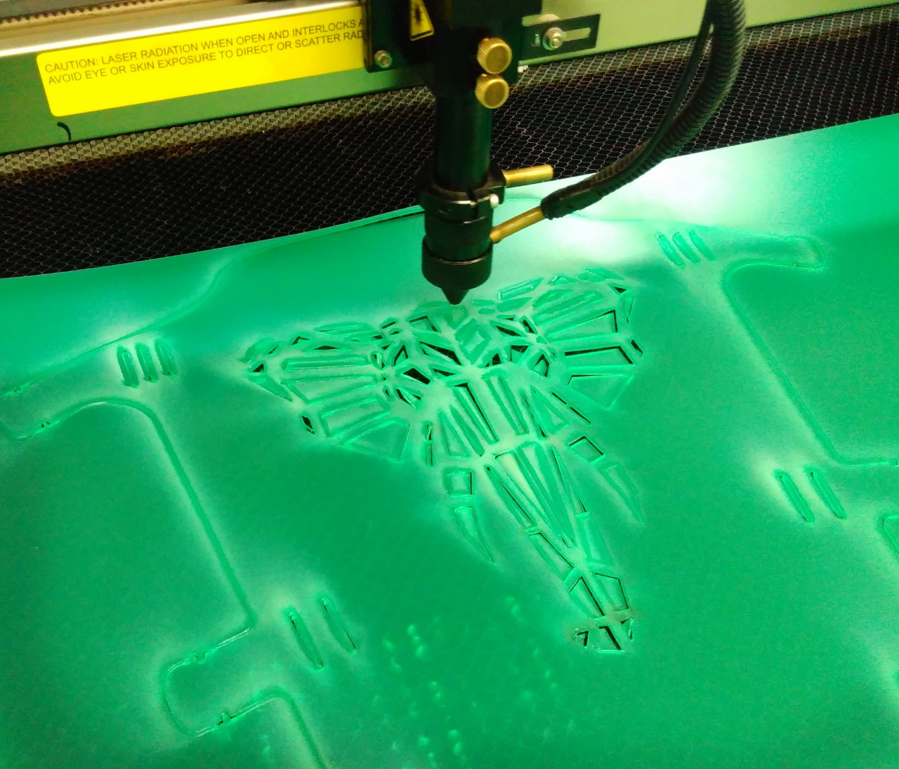 Un plano verde en una impresora 3D.