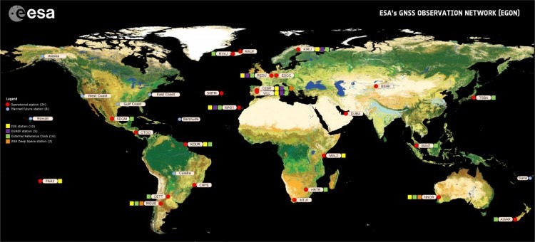 Mapa mundi con los puntos donde se ubican las estaciones.