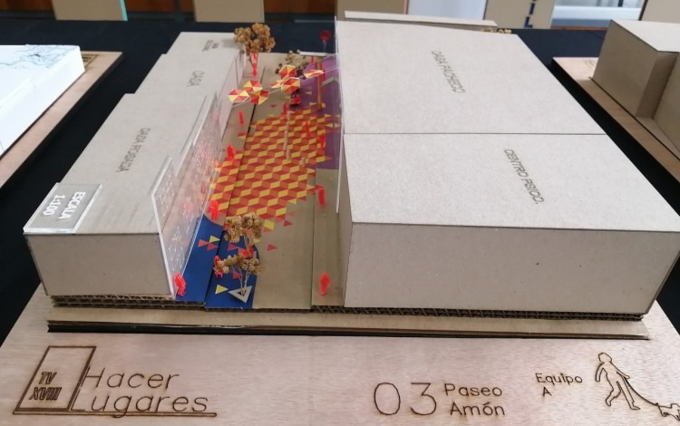 Maqueta del equipo A con la propuesta para el sector denominado "Paseo de Amón"