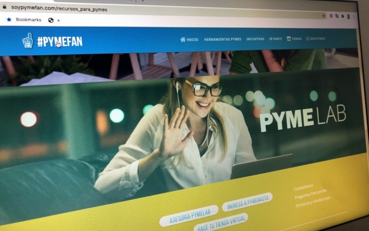 Imagen de la pantalla del landing page de Pyme Lab