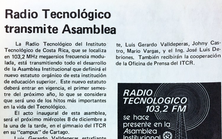 recorte periódico InformaTEC 1982