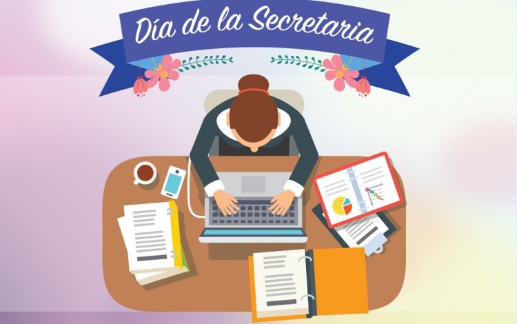 ilustración de secretaria en escritorio