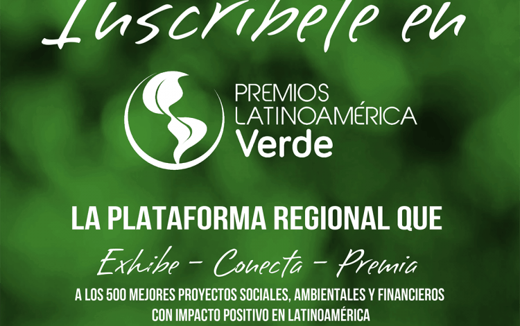 Panfleto de inscripción para los Premios Latinoamérica Verde.