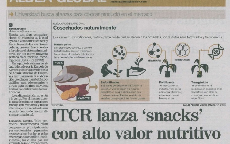 La producción de alimentos nutracéuticos fue resaltada por medio de una extensa nota en el periódico La Nación. (Imagen extraída de la publicación)