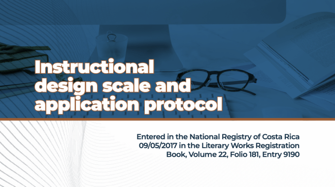 Portada del documento en inglés: Instructional design scale and aplication.