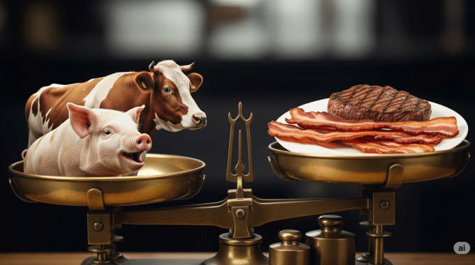 VACAS Y CERDO CON CARNE