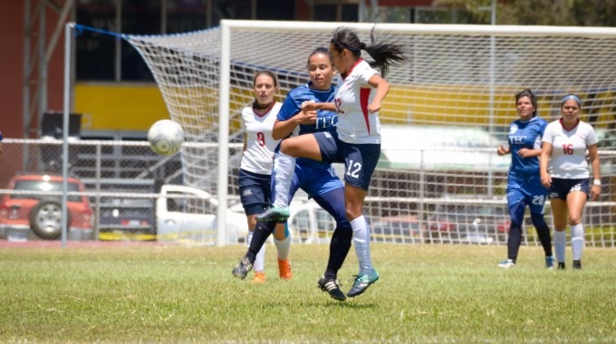 Dos jugadoras compiten por el balón en el fútbol.