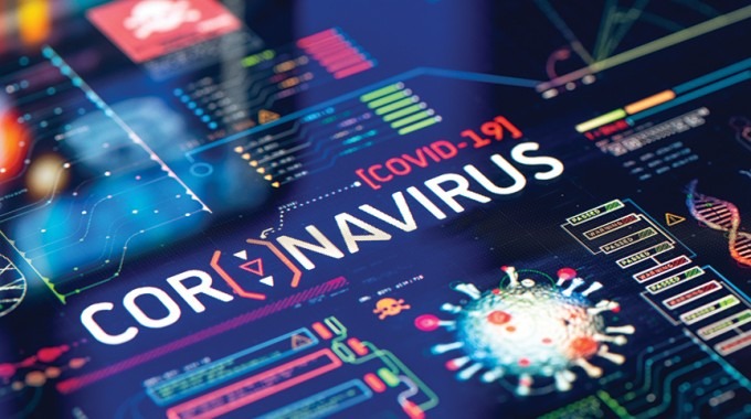 imagen de pantalla con coronavirus