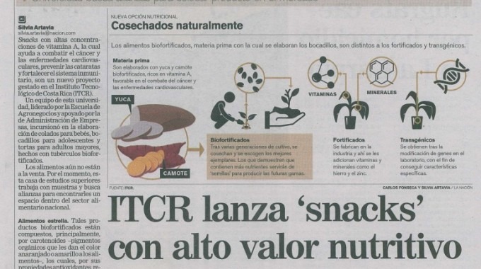 La producción de alimentos nutracéuticos fue resaltada por medio de una extensa nota en el periódico La Nación. (Imagen extraída de la publicación)