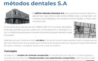 Propuesta de transformación del edificio "Métodos dentales S. A." (haga clic en la imagen para visualizar la propuesta completa).