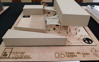 Maqueta del equipo A con la propuesta para el sector denominado "Paseo del Quijote"