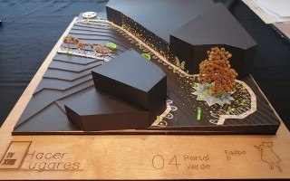 Maqueta del equipo B con la propuesta para el sector denominado "Portal verde"