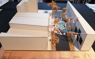 Maqueta del equipo B con la propuesta para el sector denominado "Bulevar Otoya"