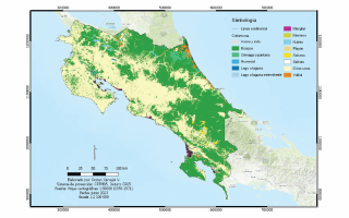 Mapa en el que se aprecia la cobertura natural en verde