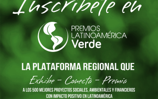 Panfleto de inscripción para los Premios Latinoamérica Verde.