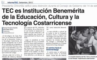 Imagen de la pagina de periódico de la noticia del benemeritazgo.  