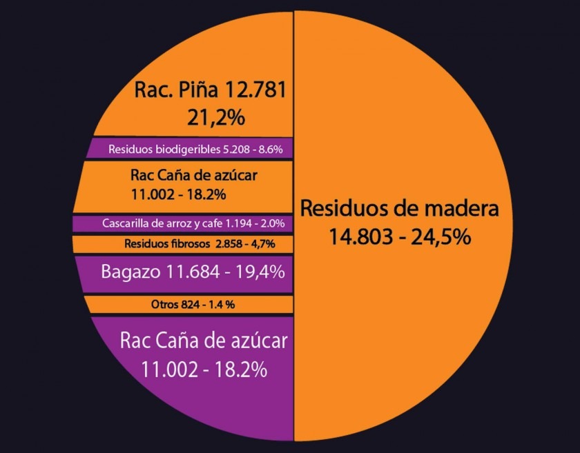 Gráfico: Fuentes de biomasa para la producción de energía.