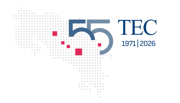 Logo del 55 Aniversario con un mapa y sus sedes marcadas