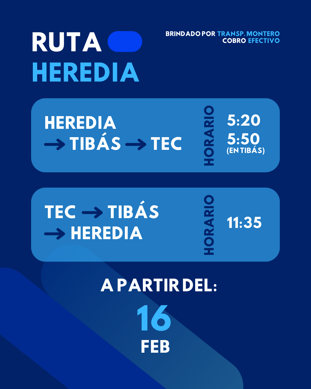 Horarios de Heredia