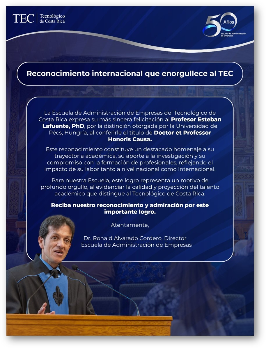 Reconocimiento internacional que enorgullece al TEC