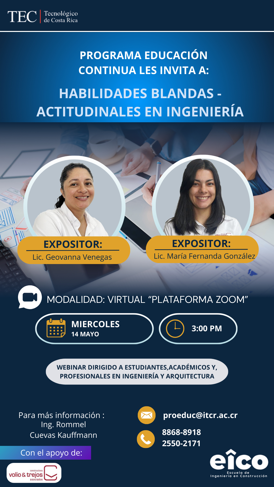 La imagen muestra el afiche del evento de habilidades blandas, contiene la misma información que le texto principal. 