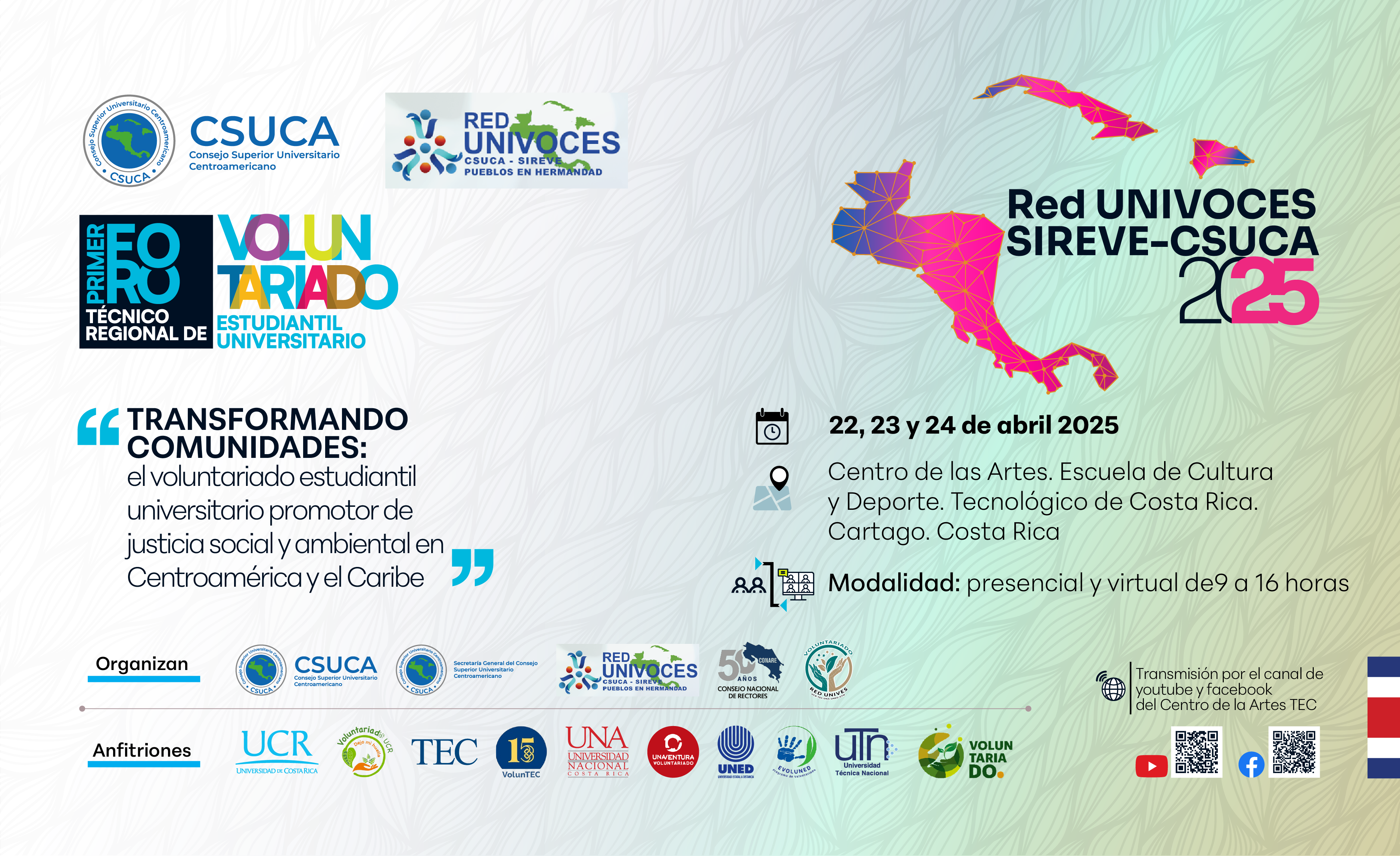 afiche Primer Foro Técnico Regional de Voluntariado Estudiantil Universitario.