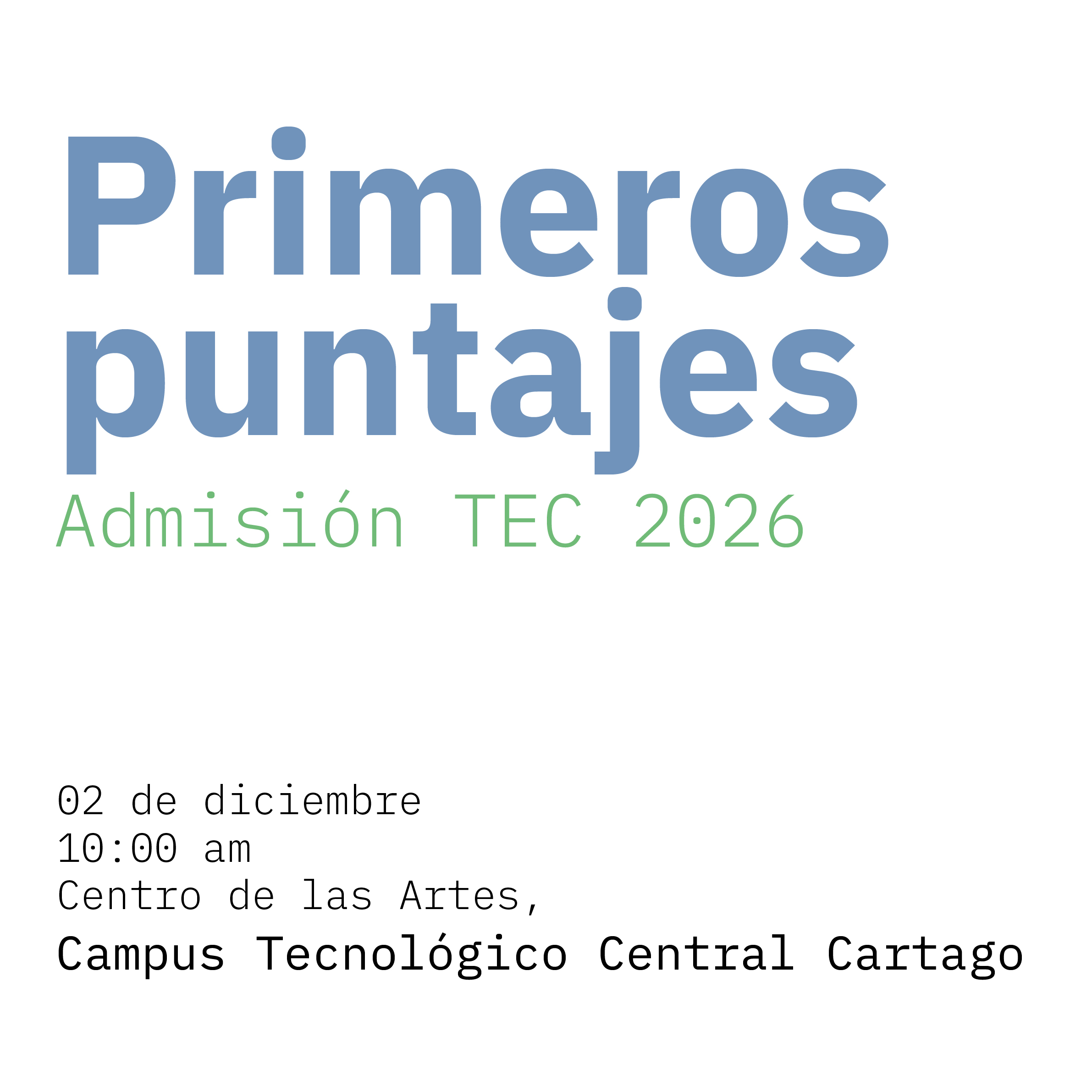 Imagen con información de primeros puntajes