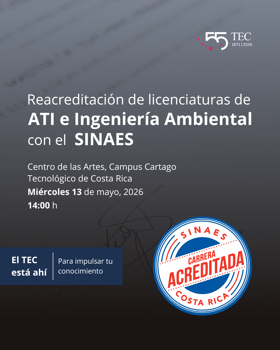 Imagen con información del SINAES
