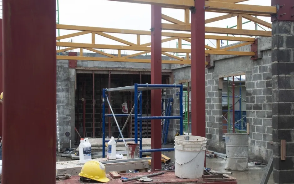 Fotografía de la construcción del edificio