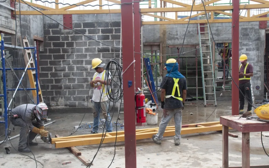 Fotografía de la construcción del edificio