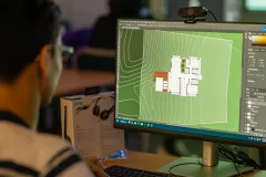 Dibujo de un proyecto. Escuela de Arquitectura y Urbanismo