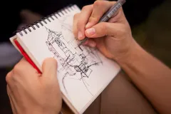 Dibujo de un proyecto. Escuela de Arquitectura y Urbanismo