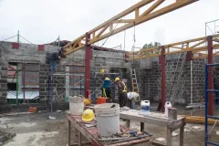Fotografía de la construcción del edificio