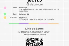 Agenda del jueves y QR