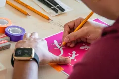 Durante el taller se utilizaron esténciles