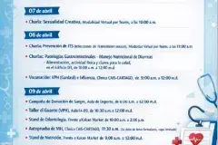 afiche informativo sobre actividades de la Feria de la Salud