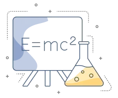 Elementos de química física y matemáticas en un ícono