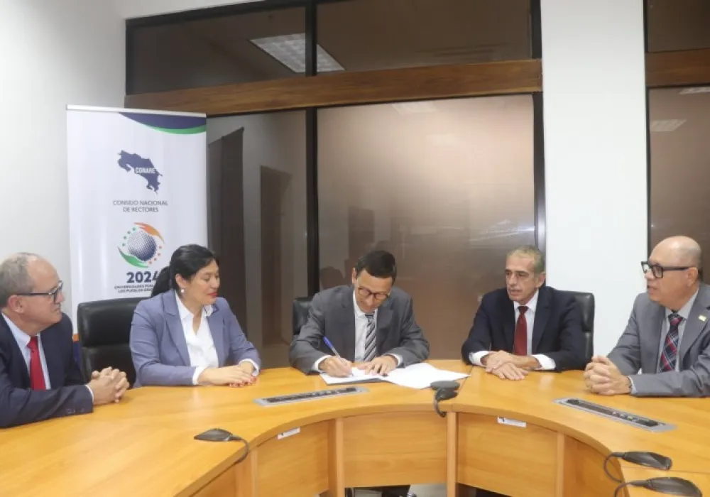 Fotografía de los rectores de UCR, UNA, UNED, UTN y TEC