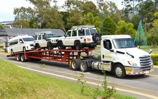 carros transportados en plataforma