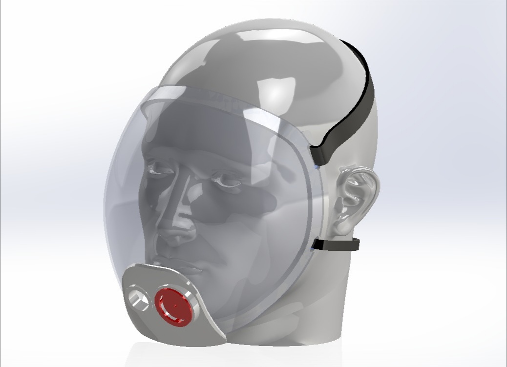 Boceto inicial de mascarilla “full-face” (Imagen: Grupo de Investigación MIDM) Boceto inicial de mascarilla “full-face” (Imagen: Grupo de Investigación MIDM)